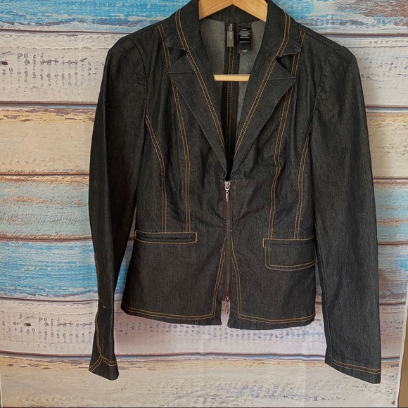 Bisou Bisou Jackets & Blazers - Bisou Bisou Denim Blazer Jacket Sz S